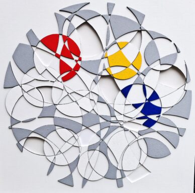 Flowers from far away (90 x 90 cm)  €2450,-